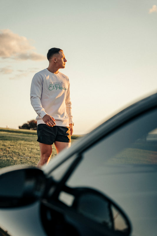 SCRIPT CREW NECK - WHITE