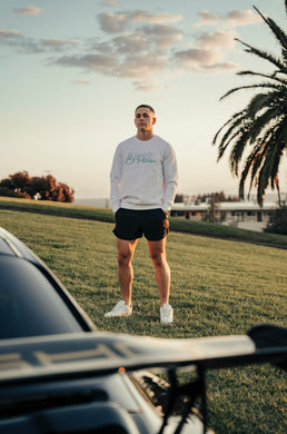 SCRIPT CREW NECK - white